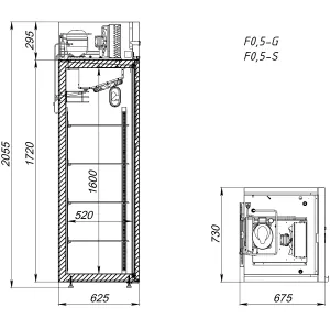 Шкаф морозильный Аркто F0.5-G (P) короткая ручка