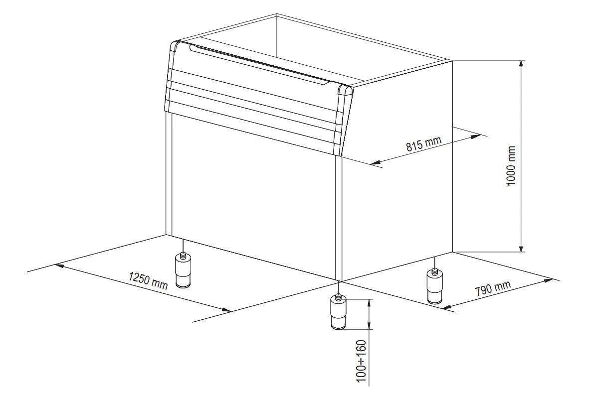 Бункер для льдогенераторов Brema BIN 350*M800-1500