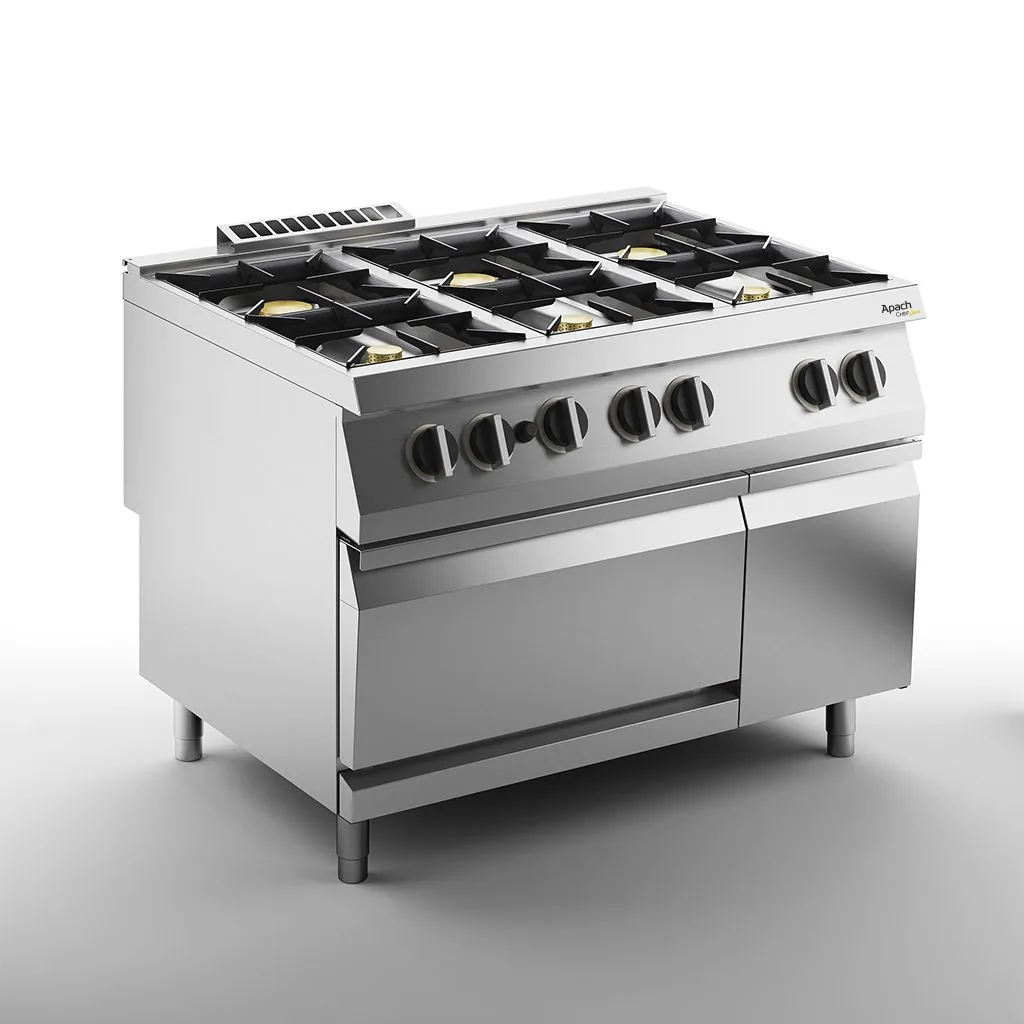 Плита газовая 6 конфорочн. 900 серии APACH CHEF LINE SLRRG129FGCS