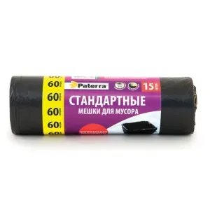 Уборочный инвентарь и расходники Пакеты для мусора 60л Стандарт черный 10мкм