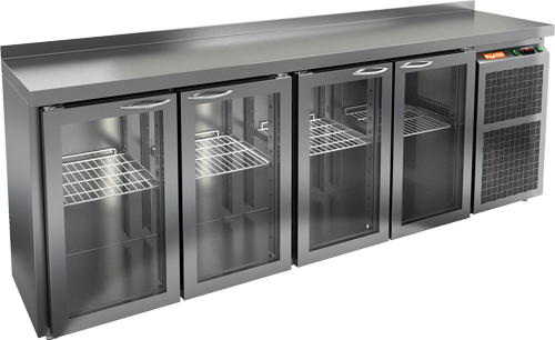 СТОЛ С ХОЛОДИЛЬНЫМ ШКАФОМ СО СТЕКЛ. ДВЕР. HICOLD BNG 1111 BR2 HT (R290)