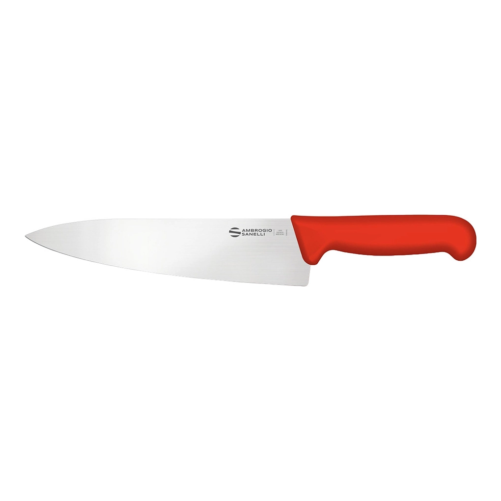 Нож Sanelli Ambrogio серии Supra Colore, SC49026R, кухонный 260 х 57 мм, красный
