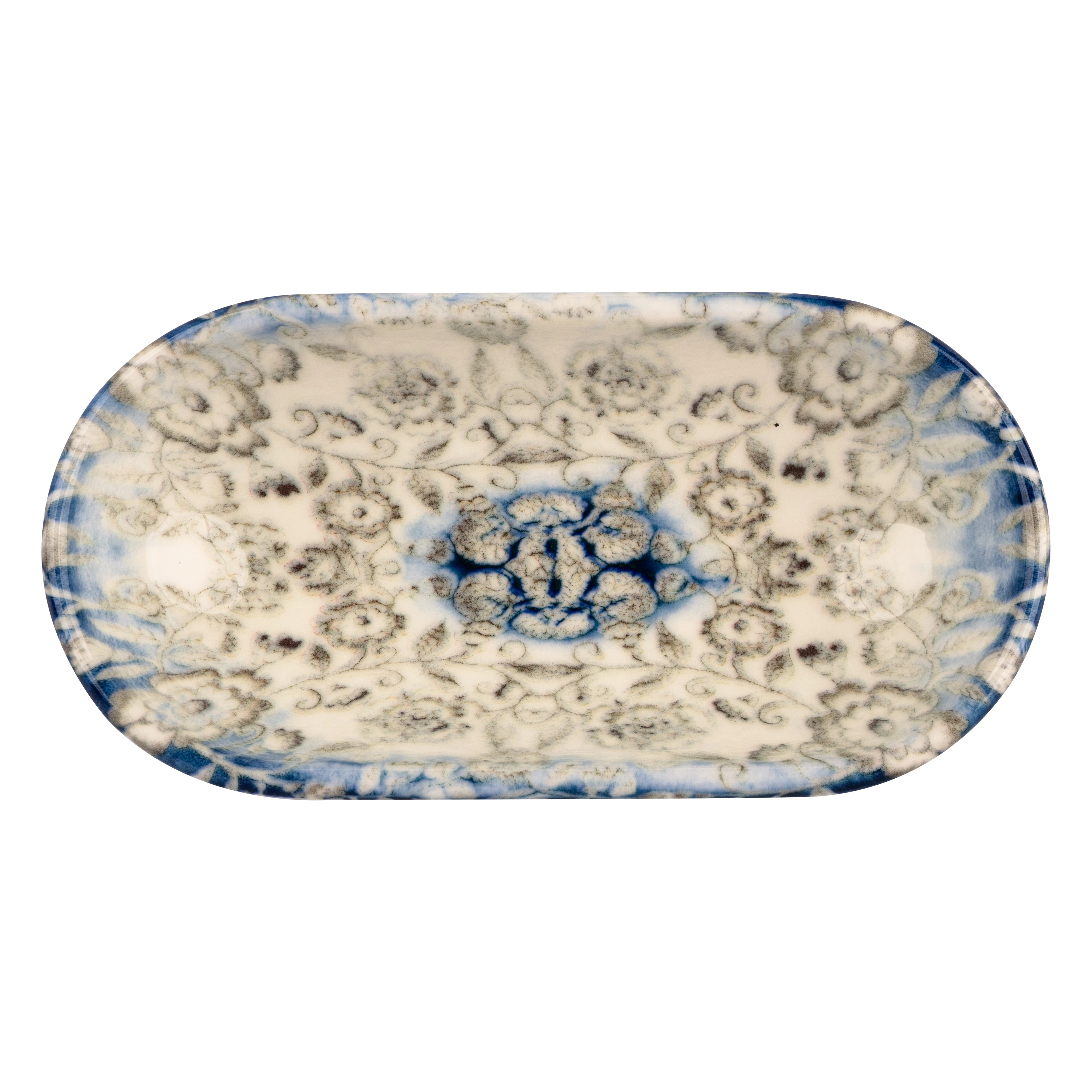 Kutahya Blue Blanc BNOFD16OKS891310 Салатник овальный (D1, 180мл, L16см, h3,7см)