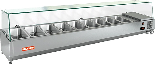 Витрина настольная HICOLD VRX 2000 1/3, холодильная, для ингредиентов