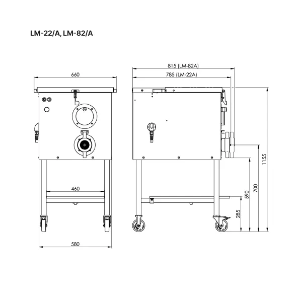 Мясорубка KT LM-82/A, чугунный корпус, шнек из нержав. стали, со смесителем