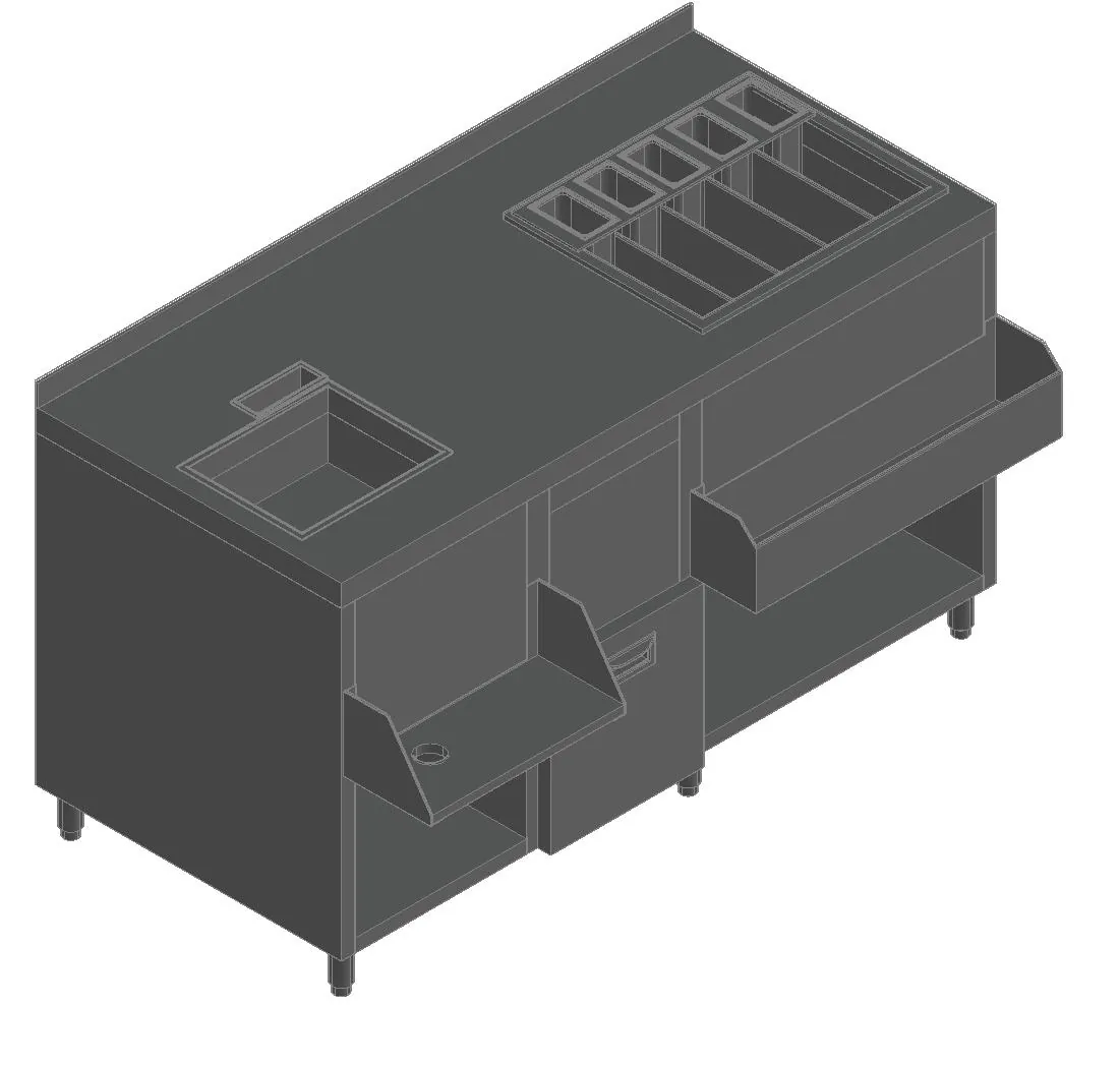 Станция барная с бортом Hicold НБМКС-15/6БПК без ящика +100ММ столешница