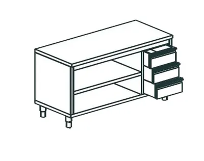 Столы производственные СТОЛ ПРОИЗВОДСТВЕННЫЙ ЗАКРЫТЫЙ С 3-Х СТОРОН APACH CHEF LINE LWC617SH2DR