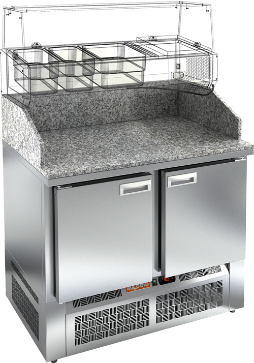 СТОЛ ДЛЯ ПИЦЦЫ HICOLD PZE3-11/SN КАМЕНЬ (R290)