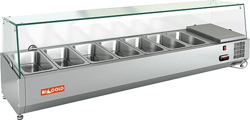 Витрина настольная HICOLD VRX 1600 1/3, холодильная, для ингредиентов