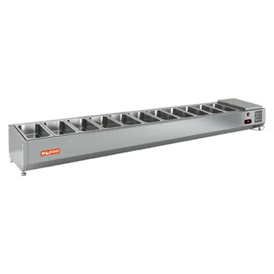 Столы для пиццы и салатов VRTO 2280 1/3 витрина охл. настольная, открытая, 2280х385х248 мм, HICOLD RUS