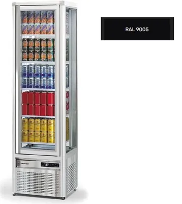 Шкафы морозильные Шкаф холод. со стеклом Tecfrigo SNELLE 281 G черный RAL9005+ЗАМОК