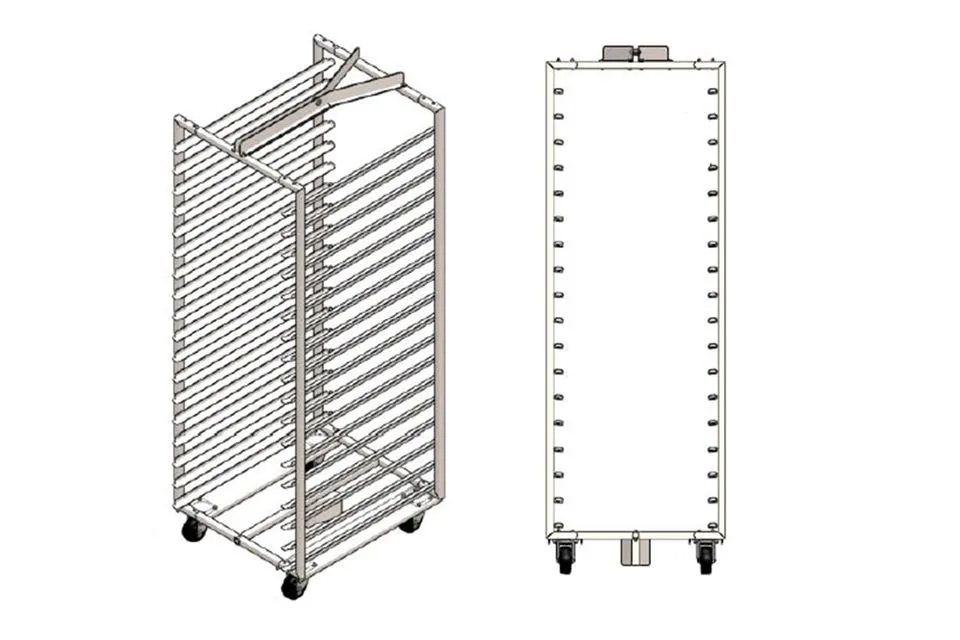 Тележка-шпилька для печи ротационой WLBake ROTOR Slim Smart / PRO, 15ур 400х600, платф.