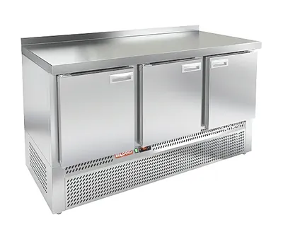 Столы морозильные SNE 111/BT W стол охл.(-10-18), 3 двери, 1485х600х850мм, ниж.распол.агрегата, пластифик., HICOLD RUS