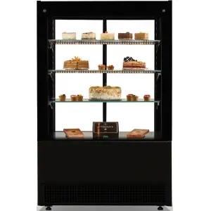 Витрины кондитерские Витрина холодильная Cryspi Elegia Quadro К 1250 Д (верх9005мат_низ9005стр м)