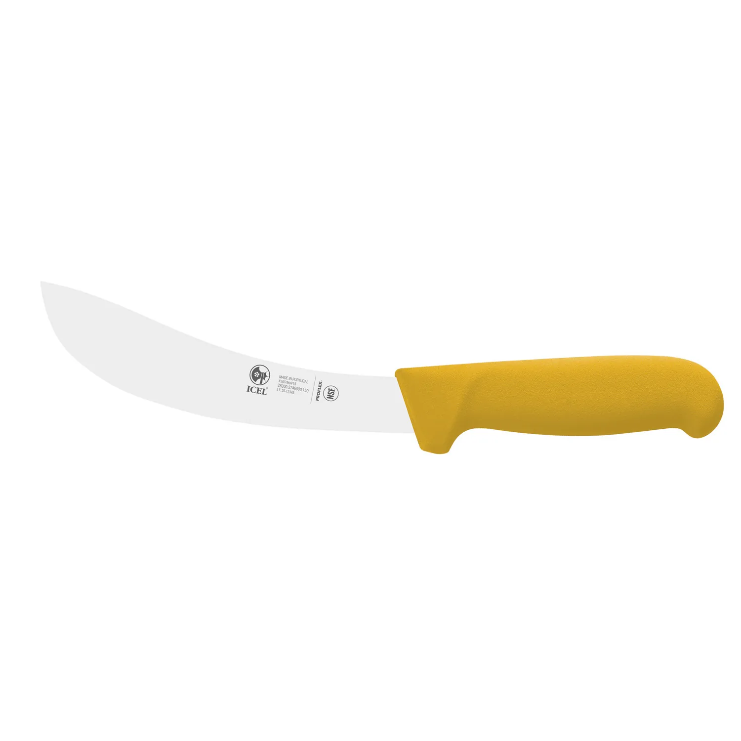Нож для снятия кожи 150/285 мм. изогнутый, желтый SAFE ICEL
