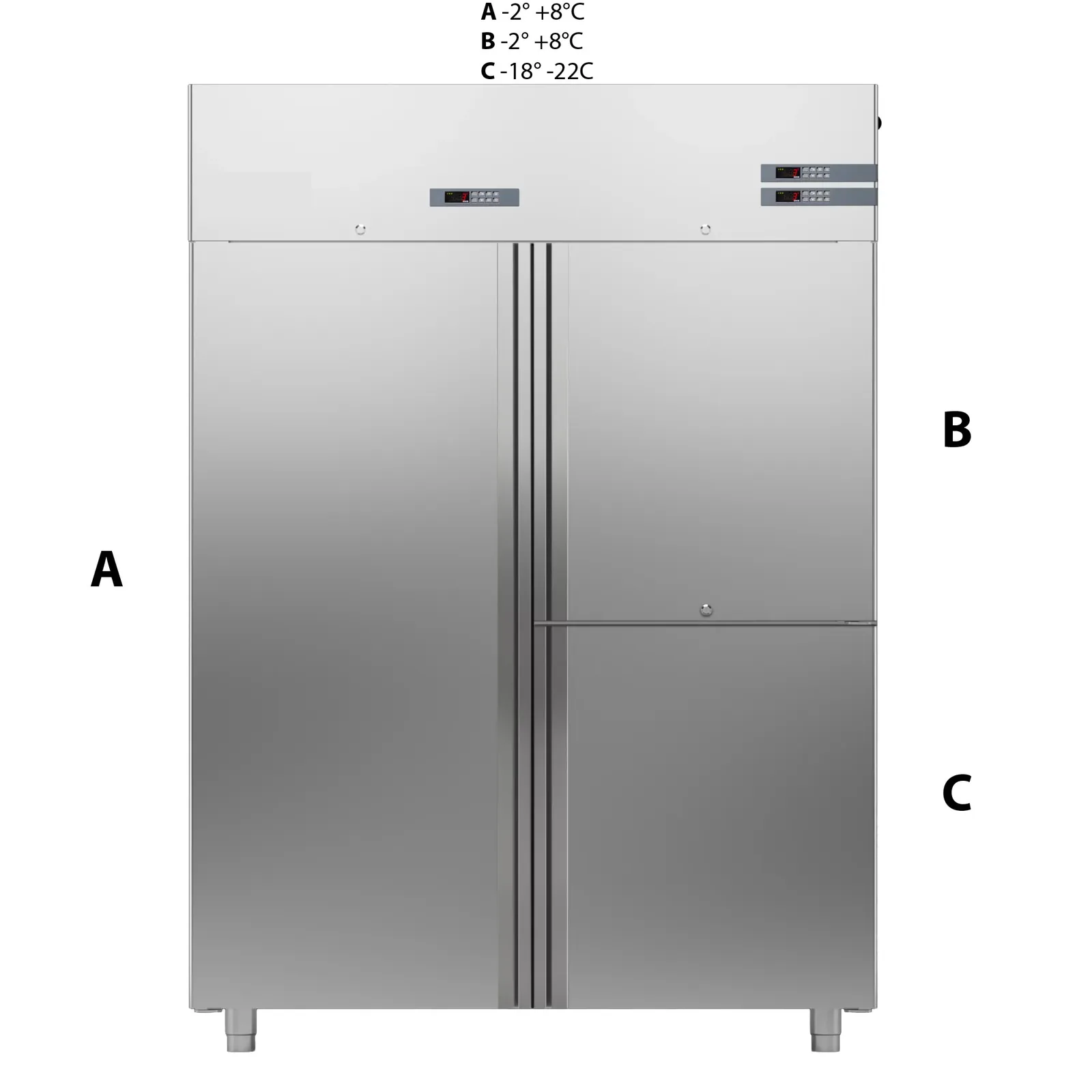 Шкаф комбинированный 1400 литров APACH CHEF LINE LCK140N2M1D3