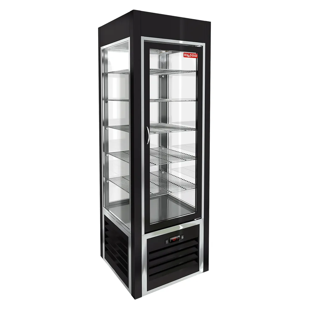 VRC 350 Sh Black FR витрина охл. кондитерская., на низ. ножках, чёрная, рамка нерж., Hicold RUS