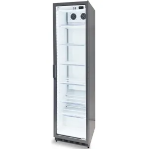 Шкаф для напитков Frigoglass Max 500 B (R290) (сер.корпус, бел.кабинет, перенавес дв., 2Led, 6полок, 6цд, контроллер, откл.освещ.)