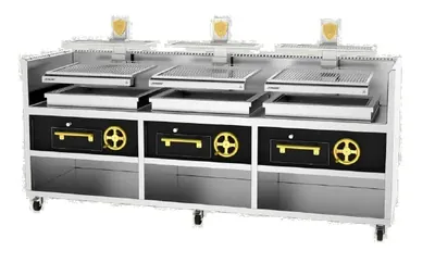 Грили на углях и дровах ГРИЛЬ ОТКРЫТЫЙ JOSPER BASQUE PVJ-76-3-3-MB