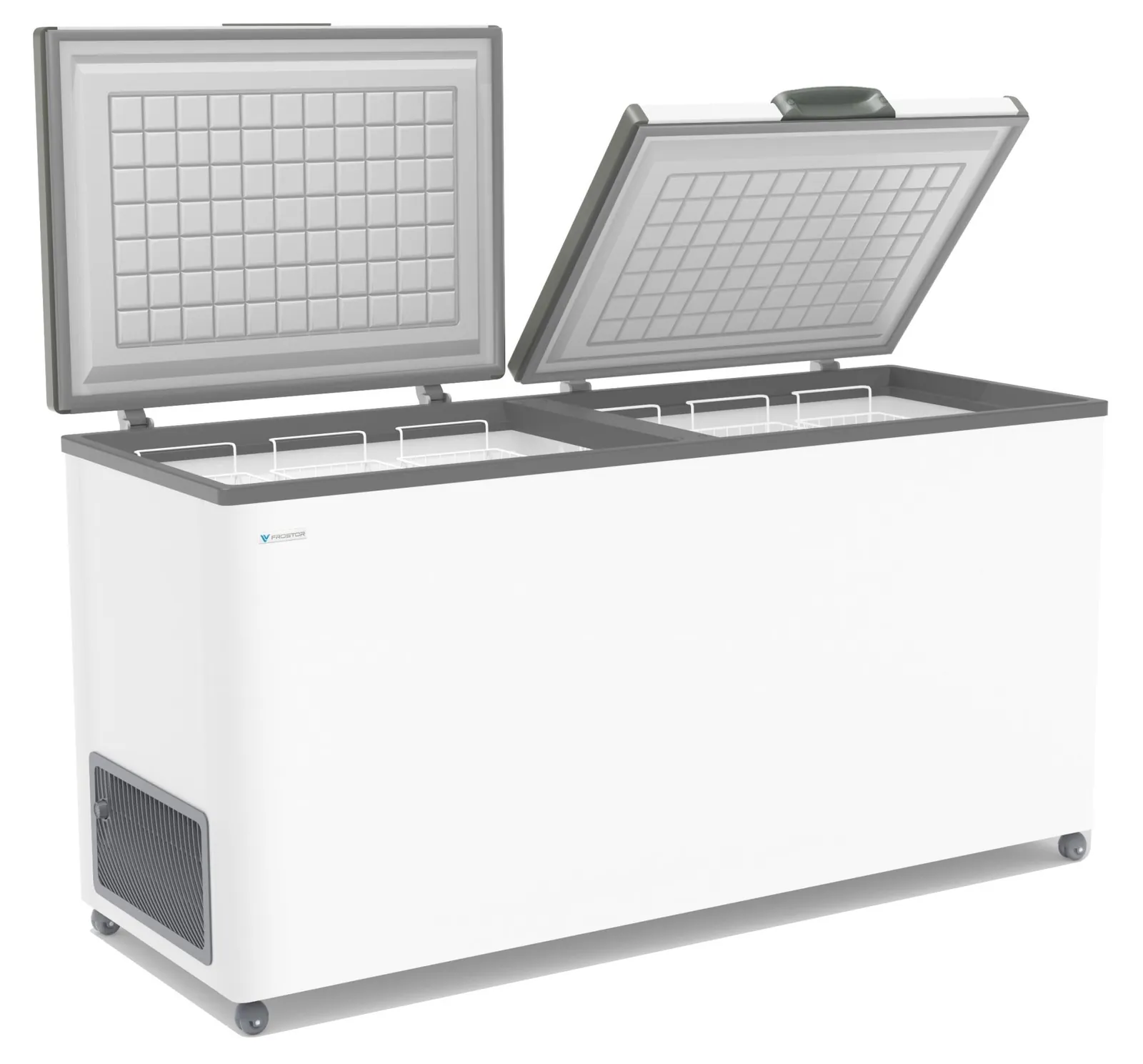 Ларь морозильный FROSTOR F 600 SD белый (серая рамка) STANDART DOUBLE (пропан)