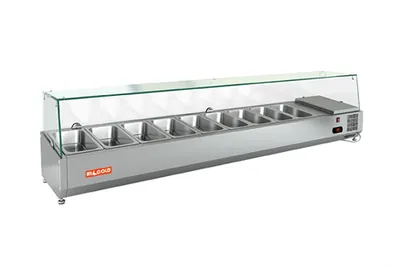 Столы для пиццы и салатов Витрина настольная HICOLD VRX 2000 1/3, холодильная, для ингредиентов