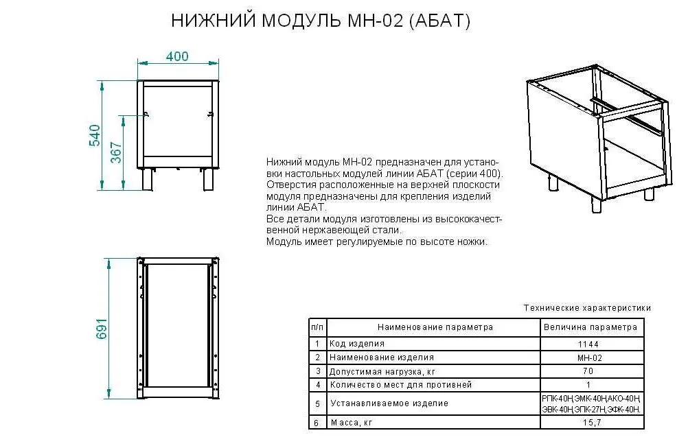 Стенд Abat МН-02, нижний