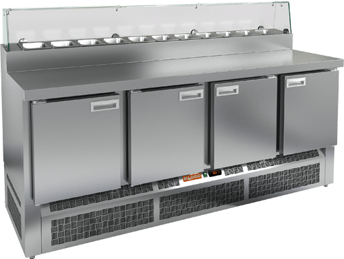 СТОЛ ДЛЯ ПИЦЦЫ HICOLD PZE2-1111/GN (1/6H) СО СТЕКЛОМ (R290)