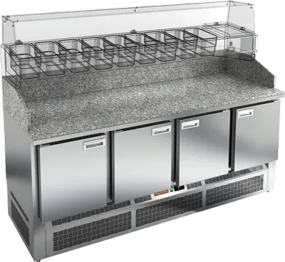 Столы для пиццы и салатов СТОЛ ДЛЯ ПИЦЦЫ HICOLD PZE3-1111/GN КАМЕНЬ (R290)