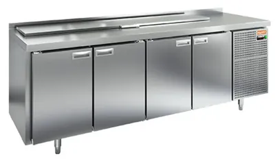 Столы для пиццы и салатов SL2-1111GN (1/6) стол для салатов  охл.(+2+10), 4 двери, 2280х700х850мм, HICOLD RUS