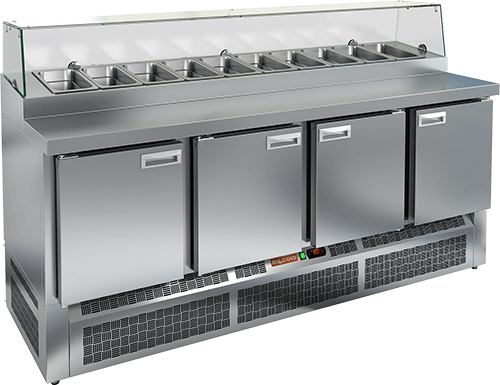 СТОЛ ДЛЯ ПИЦЦЫ HICOLD PZE1-1111/GN (1/3H) СО СТЕКЛОМ (R290)