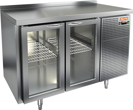СТОЛ С ХОЛОДИЛЬНЫМ ШКАФОМ СО СТЕКЛ. ДВЕР. HICOLD GNG 11 BR3 HT (R290)