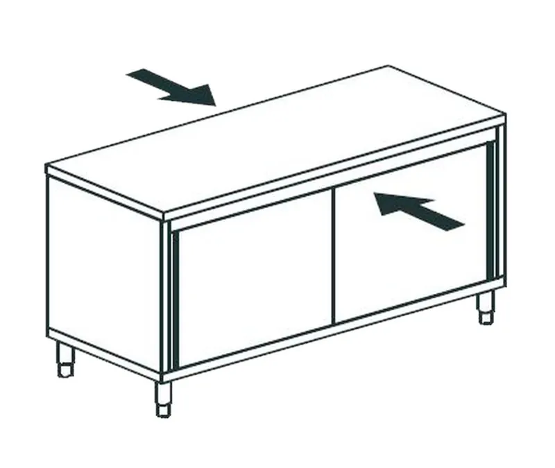 СТОЛ ПРОИЗВОДСТВЕННЫЙ ЗАКРЫТЫЙ СКВОЗНОЙ APACH CHEF LINE LWC621SH2SDPT
