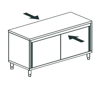 Столы производственные СТОЛ ПРОИЗВОДСТВЕННЫЙ ЗАКРЫТЫЙ СКВОЗНОЙ APACH CHEF LINE LWC721SH2SDPT