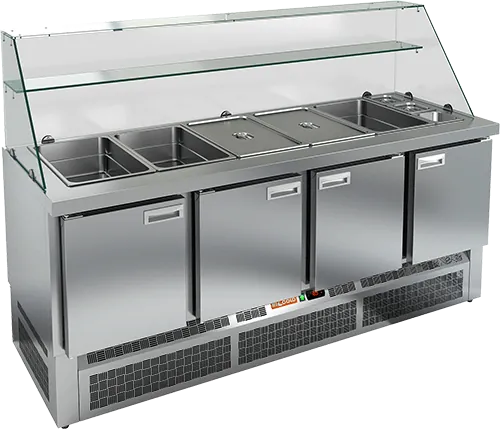 Столы для пиццы и салатов СТОЛ ДЛЯ САЛАТОВ HICOLD SLE3-1111GN ВЫСОКОЕ СТЕКЛО (R290)