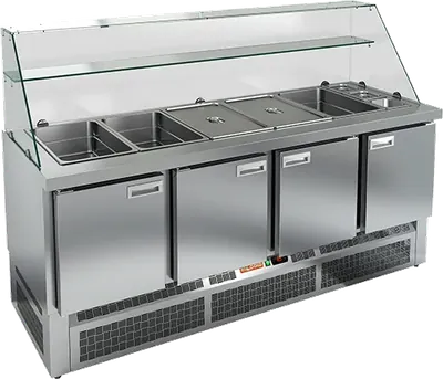 Столы для пиццы и салатов СТОЛ ДЛЯ САЛАТОВ HICOLD SLE3-1111GN ВЫСОКОЕ СТЕКЛО (R290)