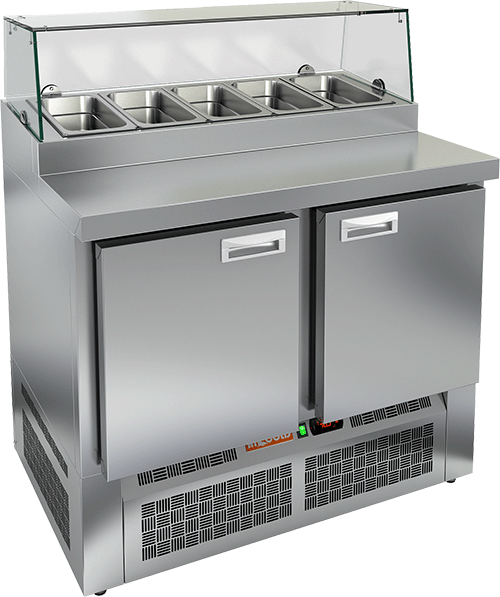 СТОЛ ДЛЯ ПИЦЦЫ HICOLD PZE1-11/GN (1/3H) СО СТЕКЛОМ (R290)