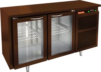 Столы холодильные СТОЛ С ХОЛОДИЛЬНЫМ ШКАФОМ СО СТЕКЛ. ДВЕР. HICOLD BNG 11 HT BAR (R290)