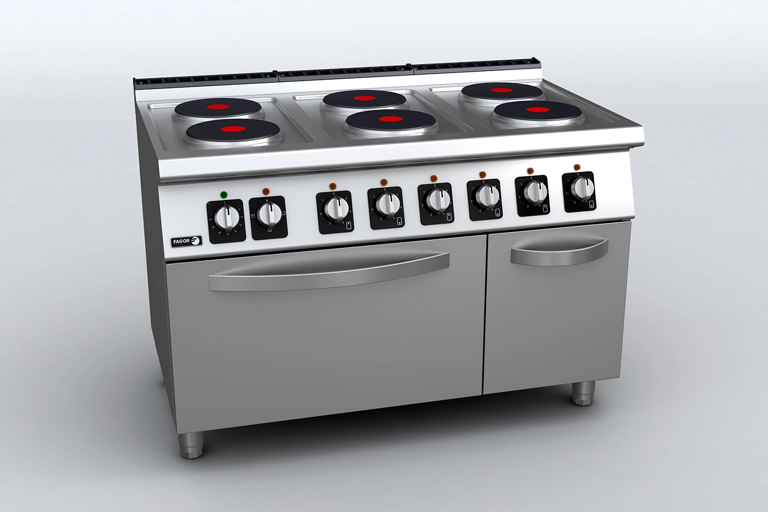 Плита FAGOR C-E761, электрическая 6 круглых конфорок с духовкой