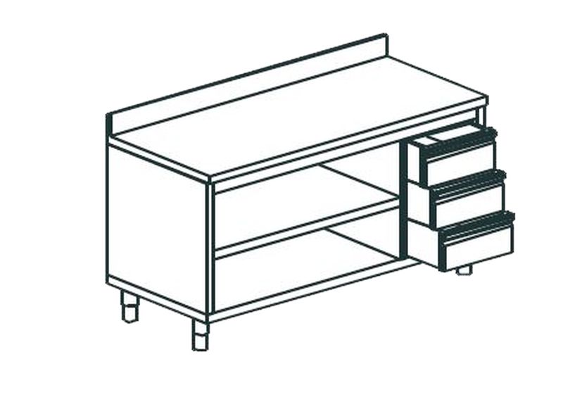 СТОЛ ПРОИЗВОДСТВЕННЫЙ ЗАКРЫТЫЙ С 3-Х СТОРОН APACH CHEF LINE LWC614SH2UDR