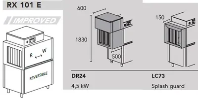 Конвейерные посудомоечные машины МАШИНА ПОСУДОМОЕЧНАЯ DIHR RX 101 E DX+DR24+LC73