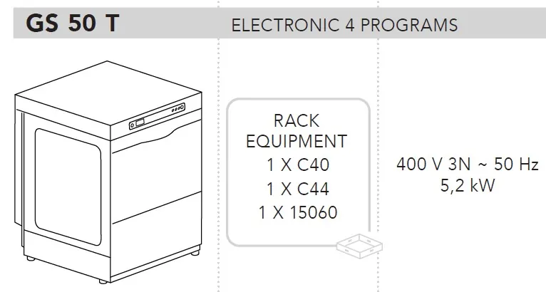 Машина посудомоечная Dihr GS 50 T+DDE+XP+PS