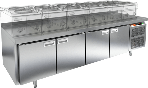 СТОЛ С МОРОЗИЛЬНЫМ ШКАФОМ HICOLD SN 1111/BT LT (R290)