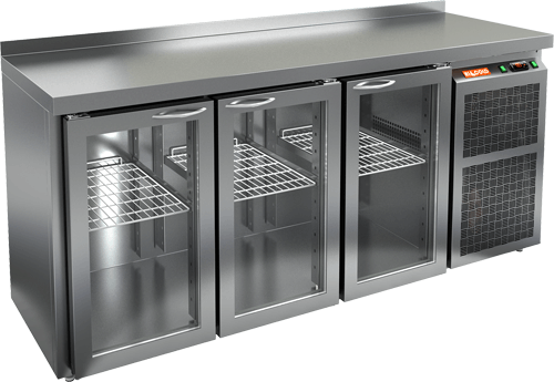 СТОЛ С ХОЛОДИЛЬНЫМ ШКАФОМ СО СТЕКЛ. ДВЕР. HICOLD GNG 111 BR2 HT (R290)