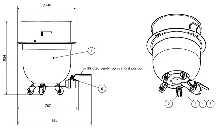 Дежа миксера Varimixer 28AR200-75M 200Л