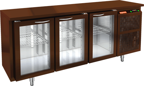 СТОЛ С ХОЛОДИЛЬНЫМ ШКАФОМ СО СТЕКЛ. ДВЕР. HICOLD BNG 111 HT BAR (R290)
