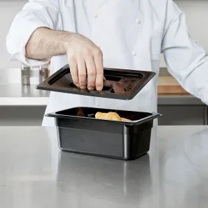 Крышка для гастроемкости GN1/4 с ручкой поликарбонат черный Cambro 40CWCH-110