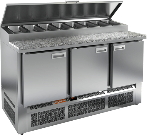 СТОЛ ДЛЯ ПИЦЦЫ HICOLD PZE1-111/GN (1/3H) КАМЕНЬ (R290)