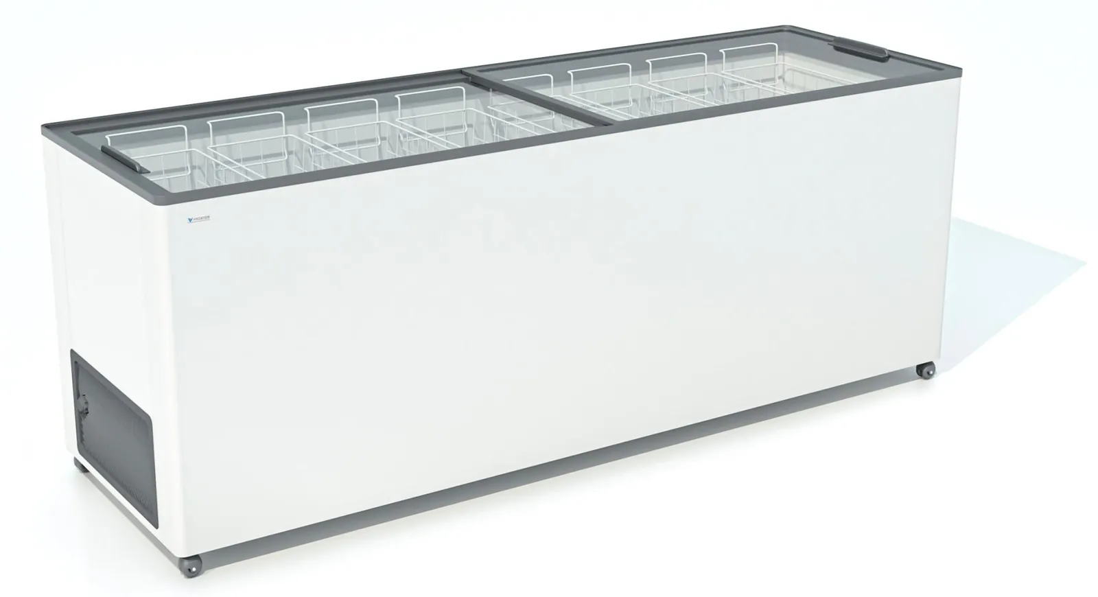 Ларь морозильный FROSTOR F 700 с прямое стекло серый (пропан)