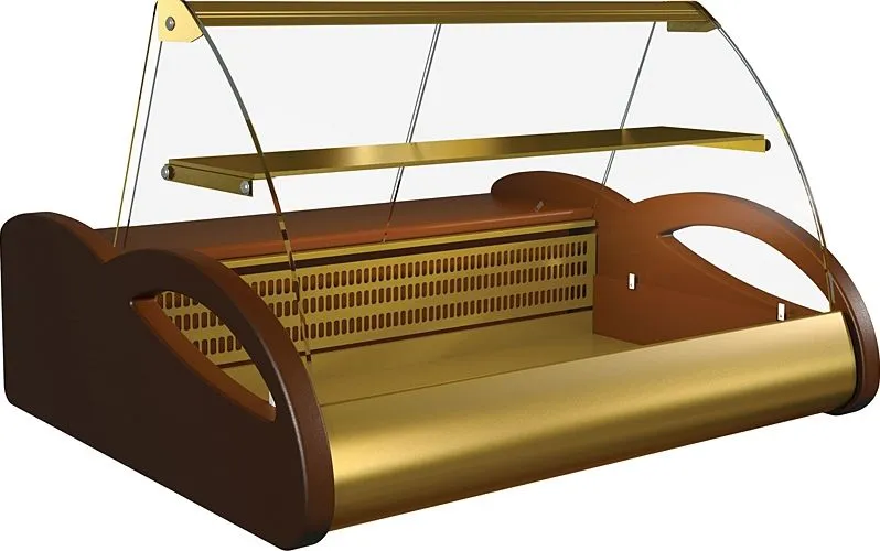 Витрина настольная Carboma A87 SM 1,0-1, ВХС-1,0 Арго, brown&gold, холодильная