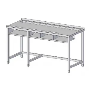 Стол производственный для раскатки теста RoboLabs SRs2D-170/7P-H9-02